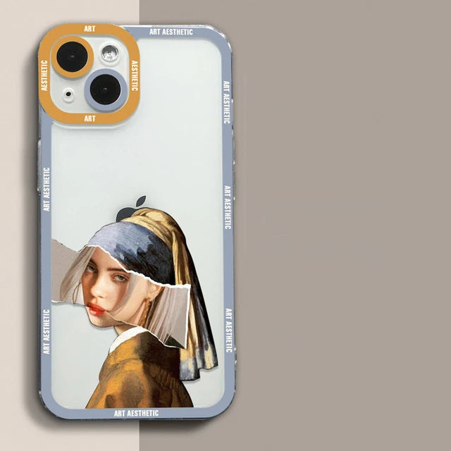 Great Art Aesthetic David Mona Lisa Clear Phone Case For iPhone 15 14 13 12 11 Pro Max Mini XS X XR SE 2020 7 8 Plus Soft Cover