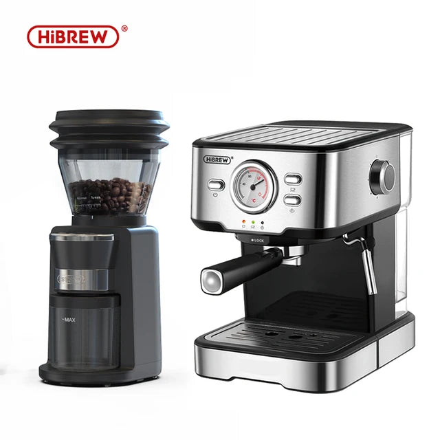 HiBREW Automatic Burr Mill Electric Coffee Grinder with 31 Gears for Espresso American Coffee Pour Over Visual Bean Storage G3