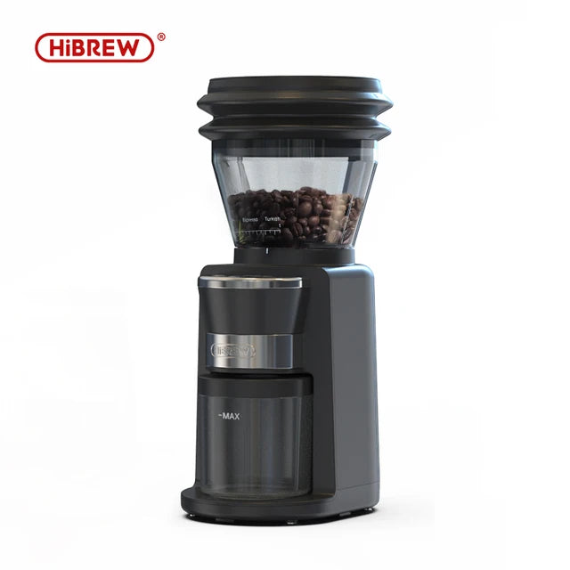 HiBREW Automatic Burr Mill Electric Coffee Grinder with 31 Gears for Espresso American Coffee Pour Over Visual Bean Storage G3