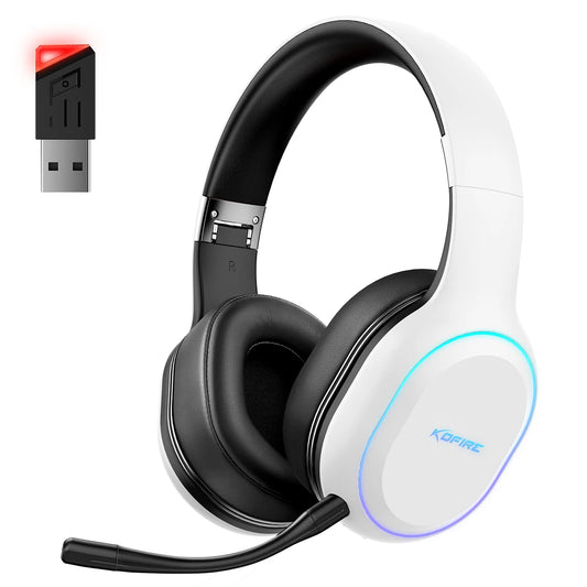 2.4GHz/ Wireless Bluetooth Gaming Headset for PC  Dynamic EQ Ultra-Low Latency 30H Playtime with Microphone