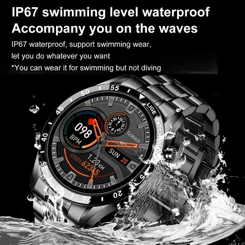 Smart Watch Men Full Circle Touch Screen Bluetooth Call Men Smartwatch Waterproof Sport Activity Fitness Watch