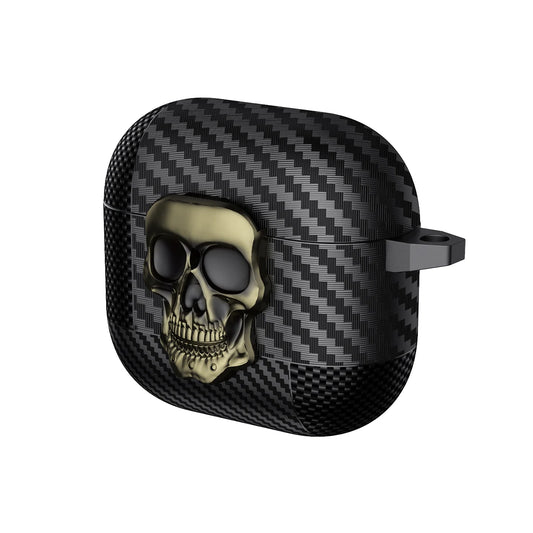 Latch switch Shockproof Case for Airpods 1 Pro 2 3 4 ANC Cover Black Carbon Fiber Texture Shell for AirPods4 Coque Bag Skeleton