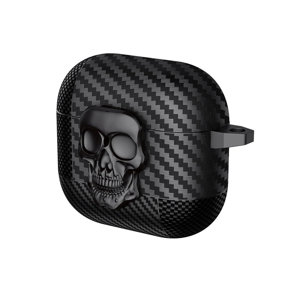 Latch switch Shockproof Case for Airpods 1 Pro 2 3 4 ANC Cover Black Carbon Fiber Texture Shell for AirPods4 Coque Bag Skeleton