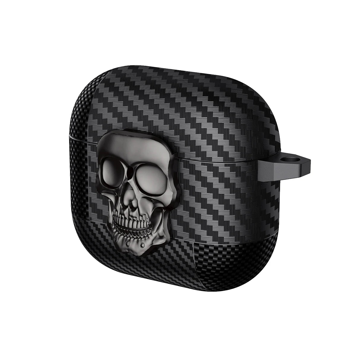 Latch switch Shockproof Case for Airpods 1 Pro 2 3 4 ANC Cover Black Carbon Fiber Texture Shell for AirPods4 Coque Bag Skeleton