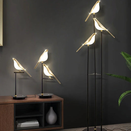 Magpie Bird LED Fixtures Floor Lamp  Home Decor Modern  Lighting