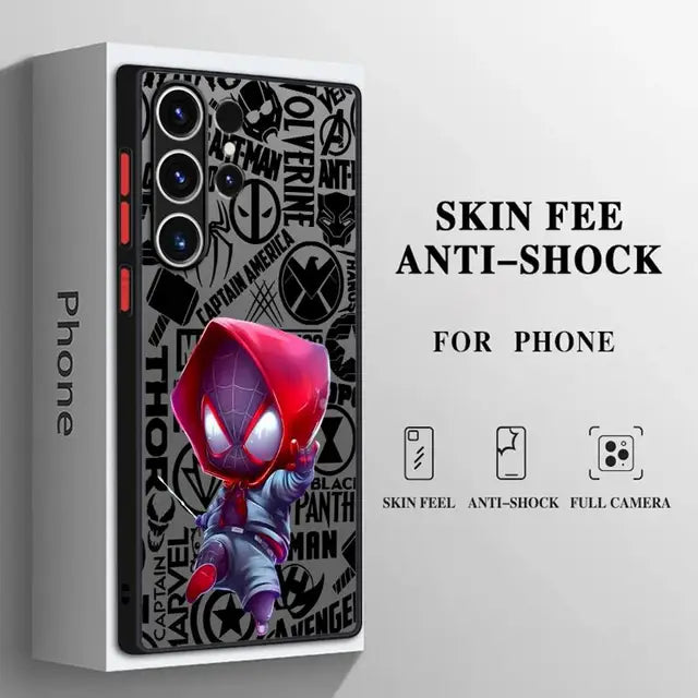 Matte Phone Case for Samsung Galaxy S24 S23 S22 S21 S20 FE Ultra S10 plus Note 20Ultra funda Marvel Deadpool Spiderman Boy Cover