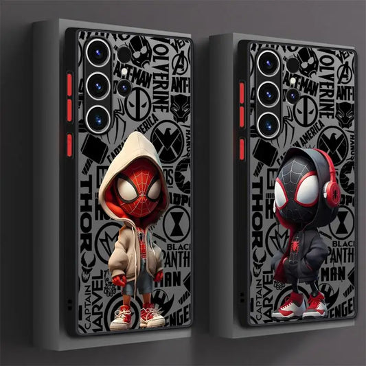 Matte Phone Case for Samsung Galaxy S24 S23 S22 S21 S20 FE Ultra S10 plus Note 20Ultra funda Marvel Deadpool Spiderman Boy Cover