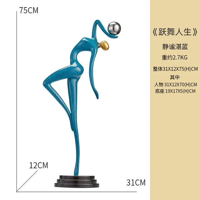 Modern abstract figure art sculpture decoration living room light luxury high sense of home accessories