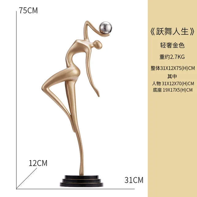 Modern abstract figure art sculpture decoration living room light luxury high sense of home accessories