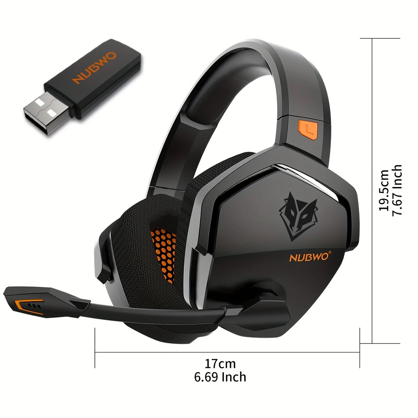 Gaming Headset for PS5, PS4, XBOX,PC, Mac, 2.4GHz Ultra-Low Latency Noise Cancelling Bluetooth Headphones With Mic