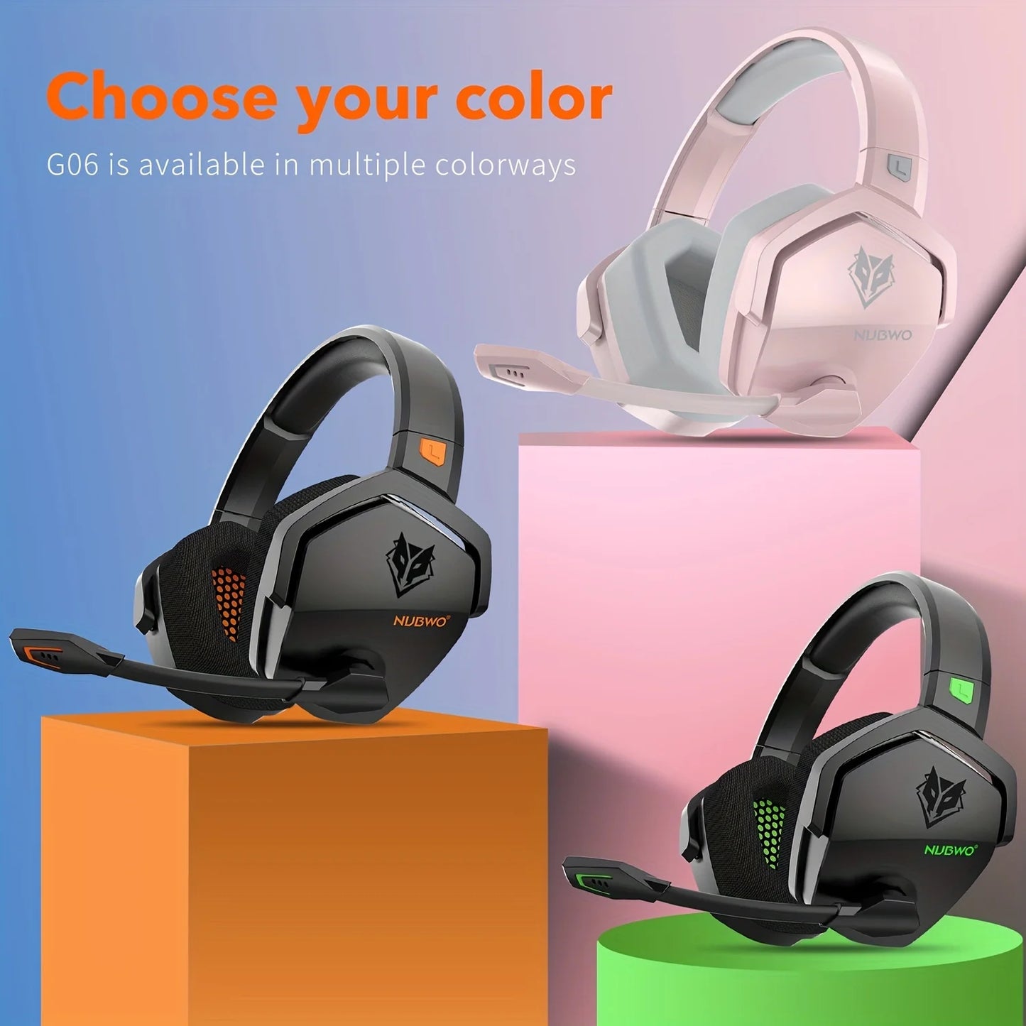 Gaming Headset for PS5, PS4, XBOX,PC, Mac, 2.4GHz Ultra-Low Latency Noise Cancelling Bluetooth Headphones With Mic