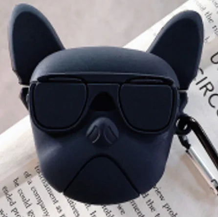 New 3D Cartoon Stereo Bluetooth Wireless Ear Case Bull Dog Headphone Case Silicone Protection 1 23 Bluetooth Headphone Case