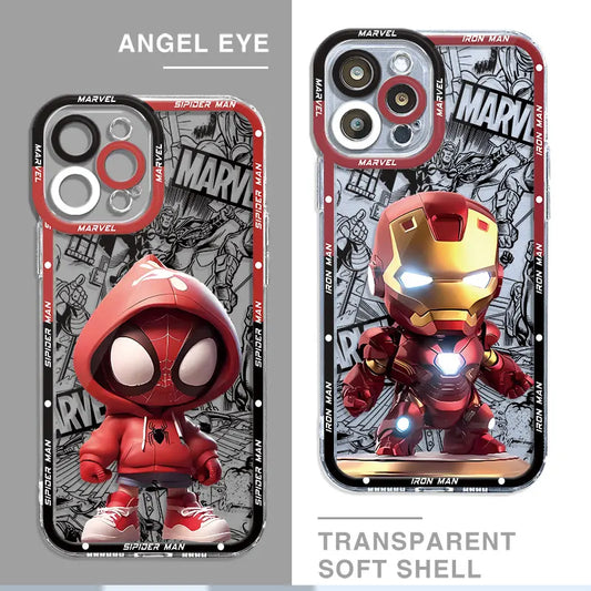 Phone Case for Samsung Galaxy S22 Plus S23 FE S21 S10 S24 Ultra S20 FE Note 20 Ultra 10 Marvel Iron man Sipiderman Cover