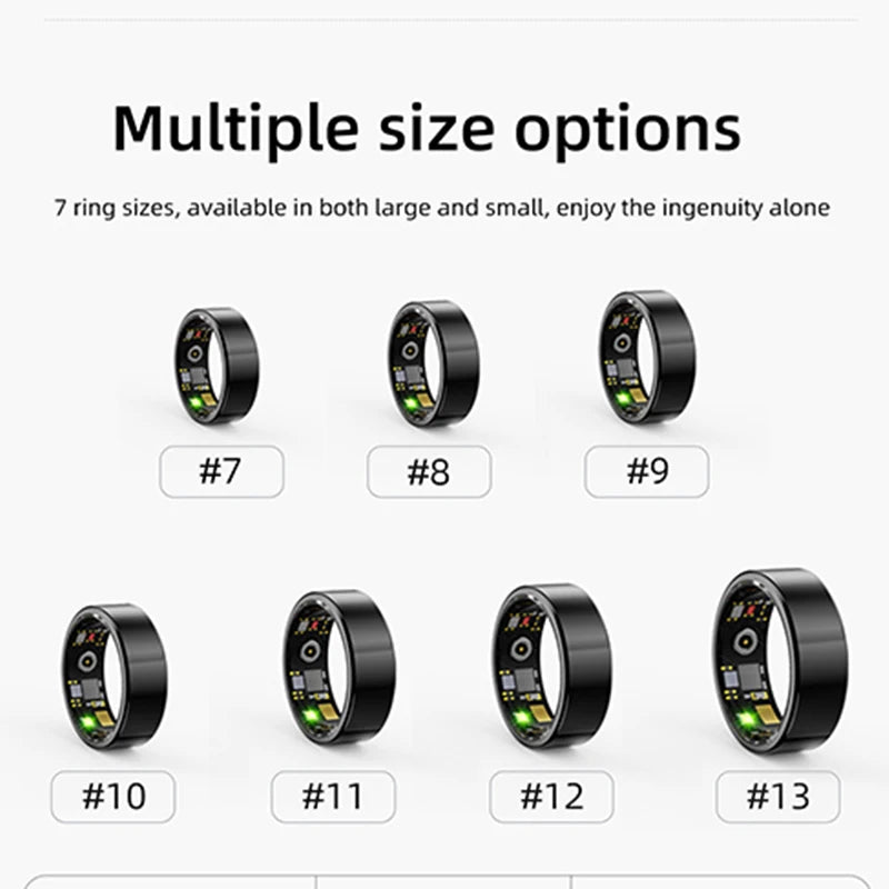 Smart Rings Health Sleep Heart Rate Monitoring Waterproof 5ATM Titanium Steel Shell Blood Oxygen Monitor Sport Ring