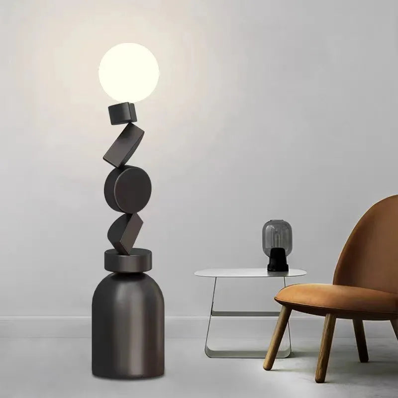 Round Unique designer floor lamp Contemporary  glass lamp standing Home Lamps decor aesthetic lamps