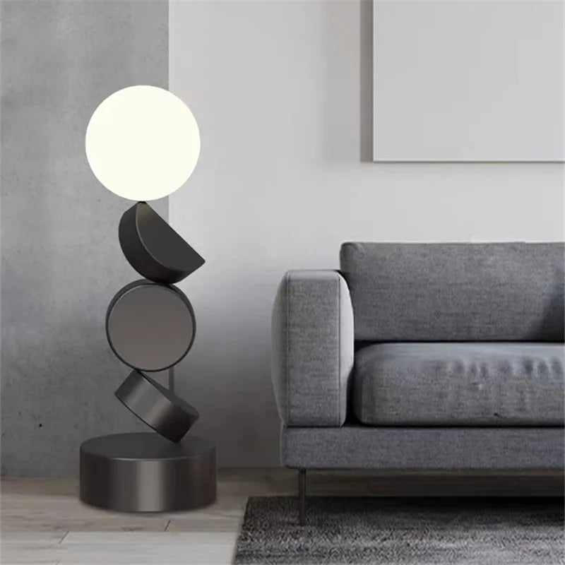 Round Unique designer floor lamp Contemporary  glass lamp standing Home Lamps decor aesthetic lamps