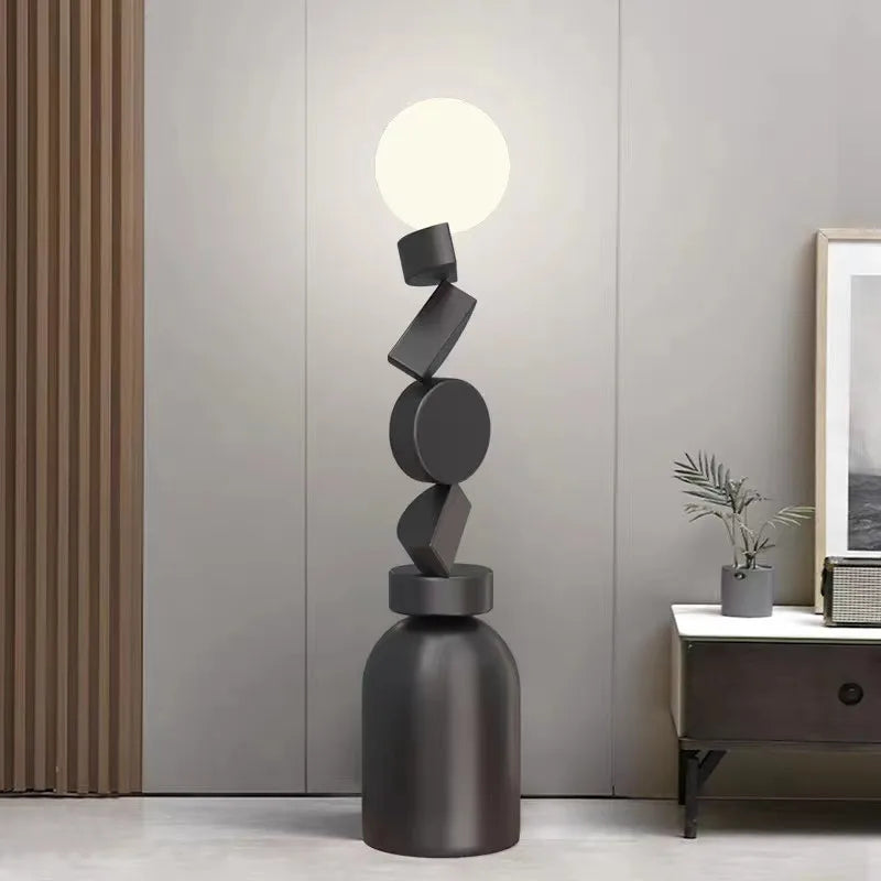 Round Unique designer floor lamp Contemporary  glass lamp standing Home Lamps decor aesthetic lamps