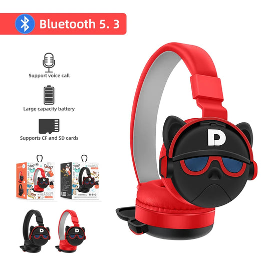 Scalable Wireless Bluetooth Headset with Microphone Stereo Music Earpiece TF Card Phone Headphones