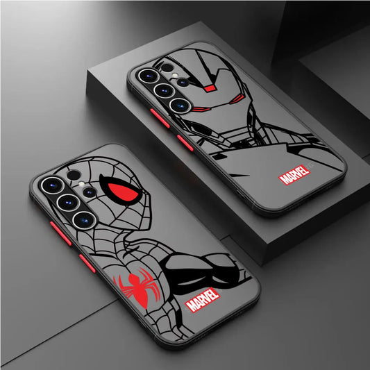 Shockproof Case for Samsung Galaxy S22 S9 S20 FE S23 Ultra Note 20 S23 FE S21 S24 Plus S10 Plus Marvel Spiderman Ironman Cover