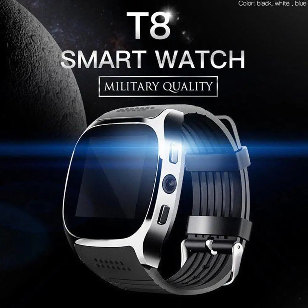 T8 V8 Bluetooth Sports Smart Watch With Camera Whatsapp Support SIM TF Card Call Smartwatch For Android Phone Smart Weara