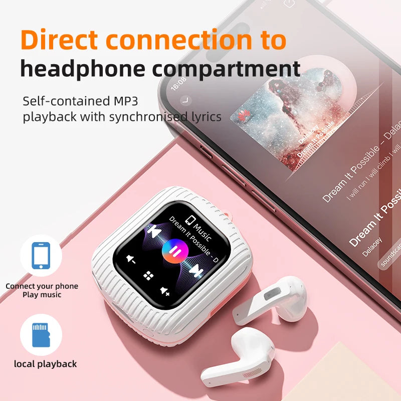 Wireless Smart Headset Touch Screen Support TF Card Playback HiFi Stereo Surround Sound ENC Noise Reduction Message Reminder