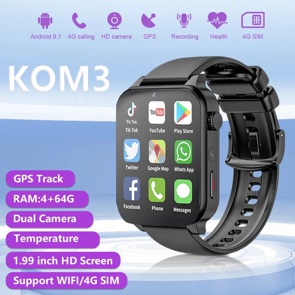 KOM3 4G LTE Smart Watch 4G+64G 1.99