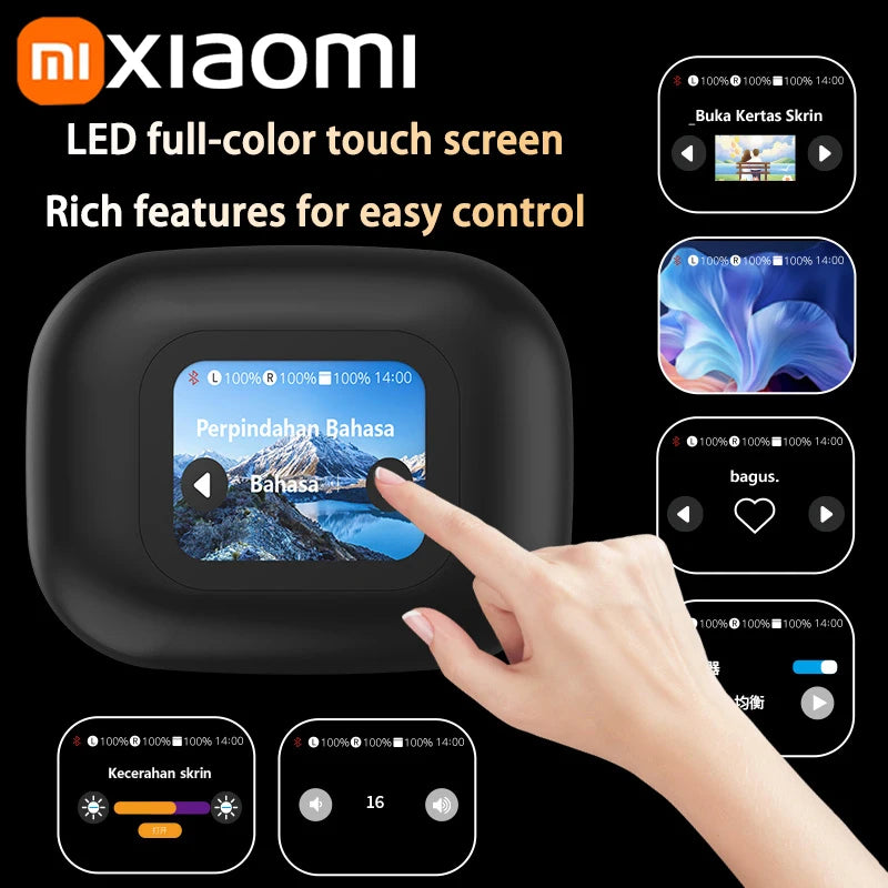 Xiaomi 2024 New LED Touch Screen Ture Wireless Earphones Bluetooth 5.4 Headphone TWS Noise Reduction Earbuds For IOS Andriods