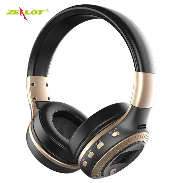 ZEALOT B19 Wireless Headphones LCD Bluetooth Headset Stereo Earphone with Microphone for Computer Phone,Support TF,Aux