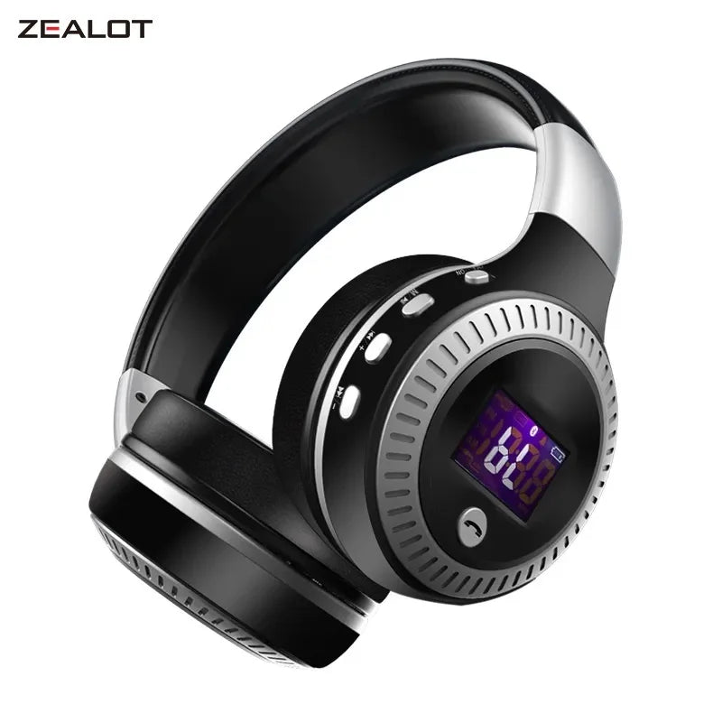 ZEALOT B19 Wireless Headphones LCD Bluetooth Headset Stereo Earphone with Microphone for Computer Phone,Support TF,Aux