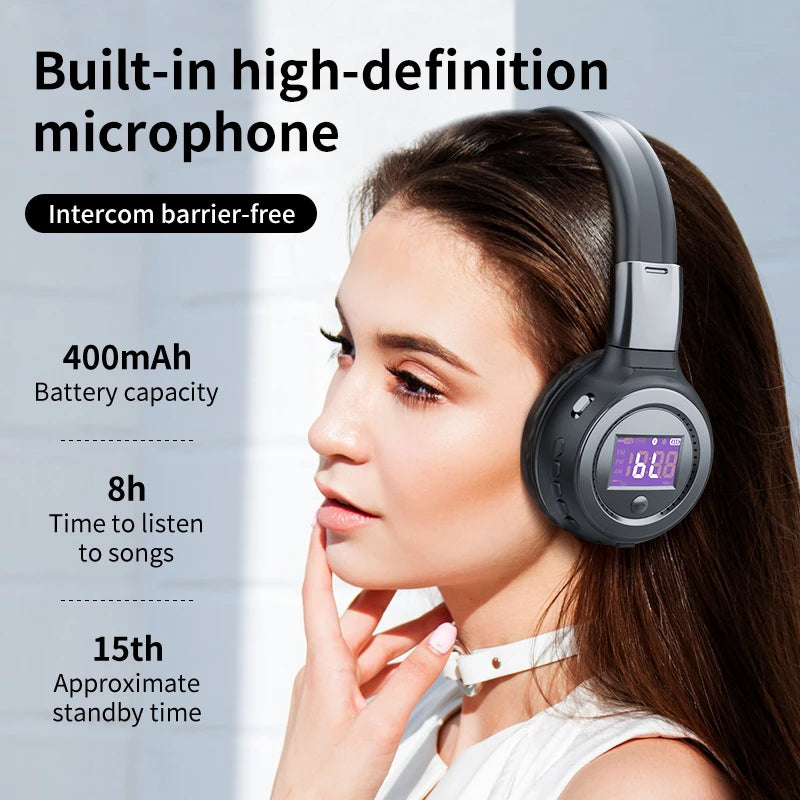 B570 Wireless Headphones Over Ear Bluetooth Stereo Earphone Headset for Computer Phone,Support TF card,AUX